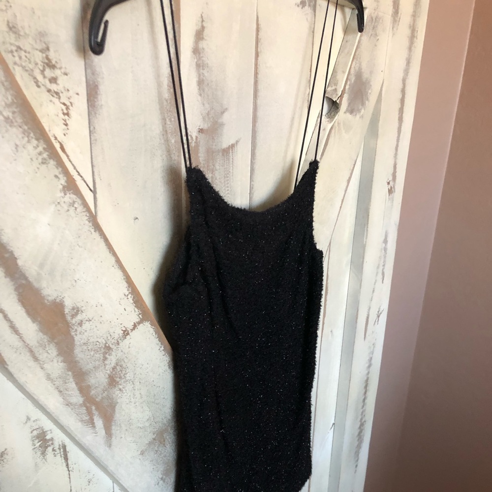 Black shimmer sexy top